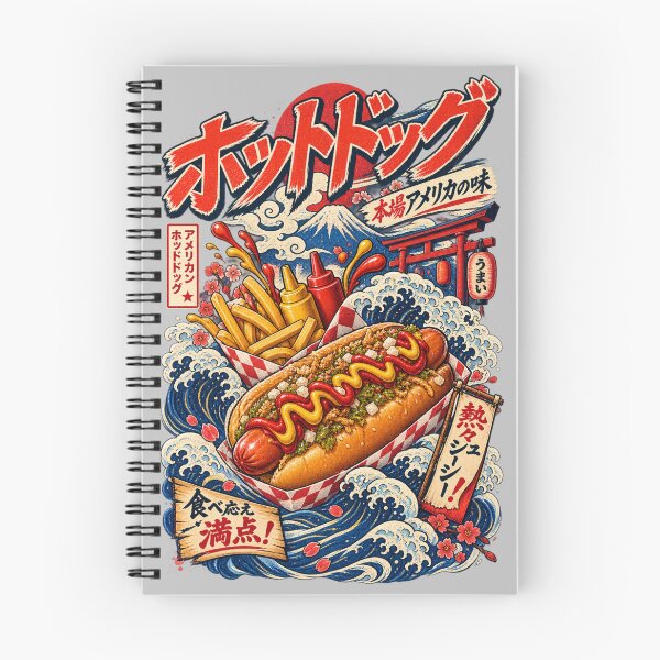 Item preview, Japanese Retro Hot Dog Food Art designed and sold by ElizBurkes.