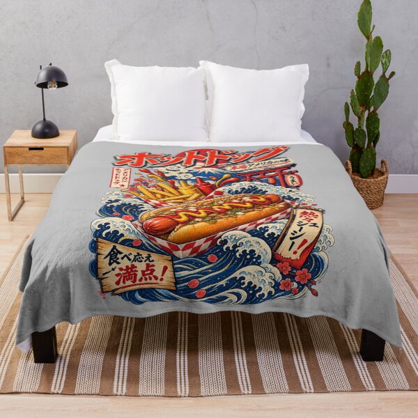 Item preview, Japanese Retro Hot Dog Food Art designed and sold by ElizBurkes.