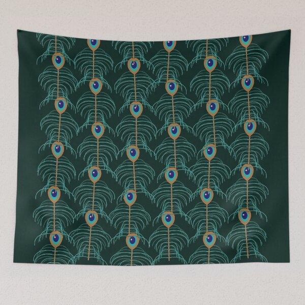 Item preview, Peacock Plume Weave Iridescent Feather Tessellation designed and sold by KungPowUnicorn.