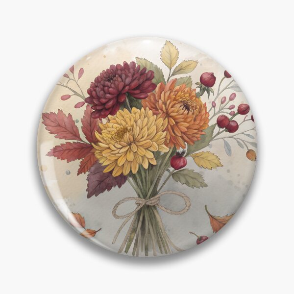 Item preview, Cozy Autumn Flower Bouquet with Chrysanthemums designed and sold by AlinaMel.