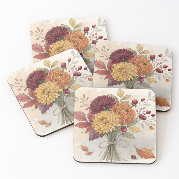 Item preview, Cozy Autumn Flower Bouquet with Chrysanthemums designed and sold by AlinaMel.