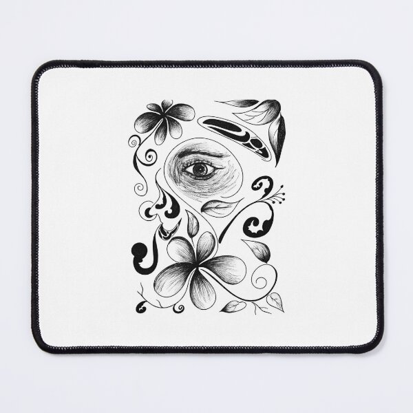 Item preview, Mystical Eye Botanical Ink Art - Hand Drawn Floral & Nature Sketch designed and sold by NipunCanvas7.