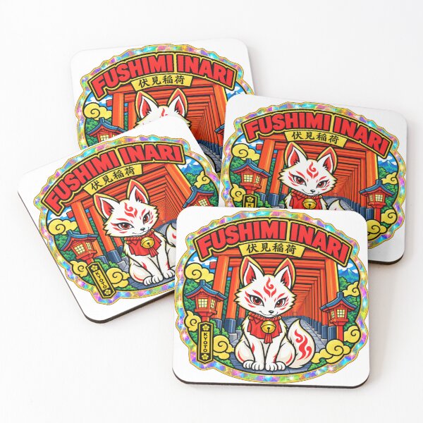 Item preview, Fushimi Inari Kitsune Fox – Japanese Shrine & Torii Holographic Sticker designed and sold by POP-BAY-JP.