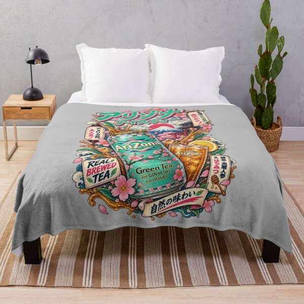 Item preview, Japanese Retro Green Tea Cherry Blossom Art designed and sold by ElizBurkes.