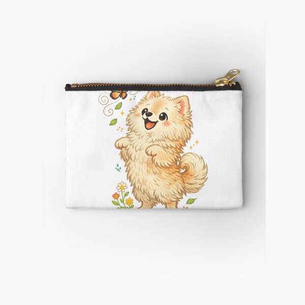 Item preview, Cute Pomeranian Puppy Butterfly Floral Cottagecore Dog Art Design designed and sold by inkoutninja.