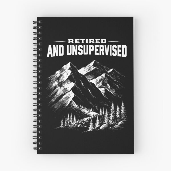 Item preview, Retired and Unsupervised Mountain Funny Vintage designed and sold by Crookedorbit ⭐⭐⭐⭐⭐ .