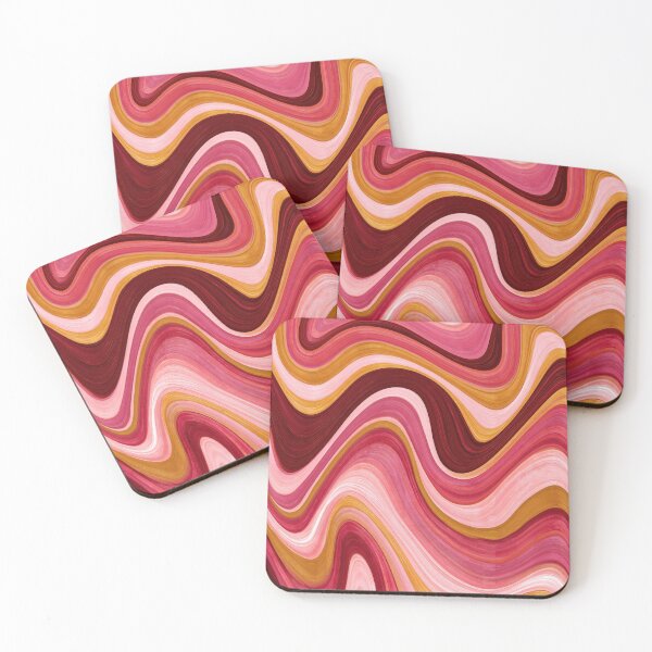 Item preview, Hot Pink, Burgundy & Orange Groovy 70s Waves designed and sold by AlfiB.
