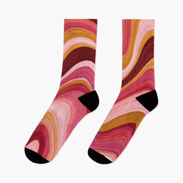 Item preview, Hot Pink, Burgundy & Orange Groovy 70s Waves designed and sold by AlfiB.