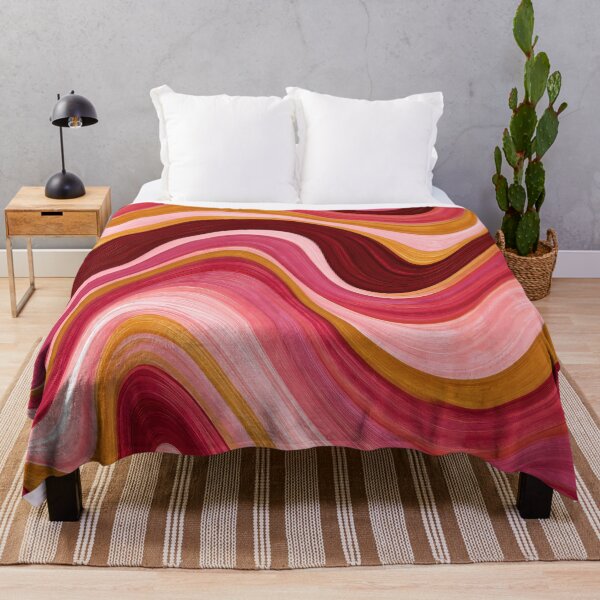 Item preview, Hot Pink, Burgundy & Orange Groovy 70s Waves designed and sold by AlfiB.
