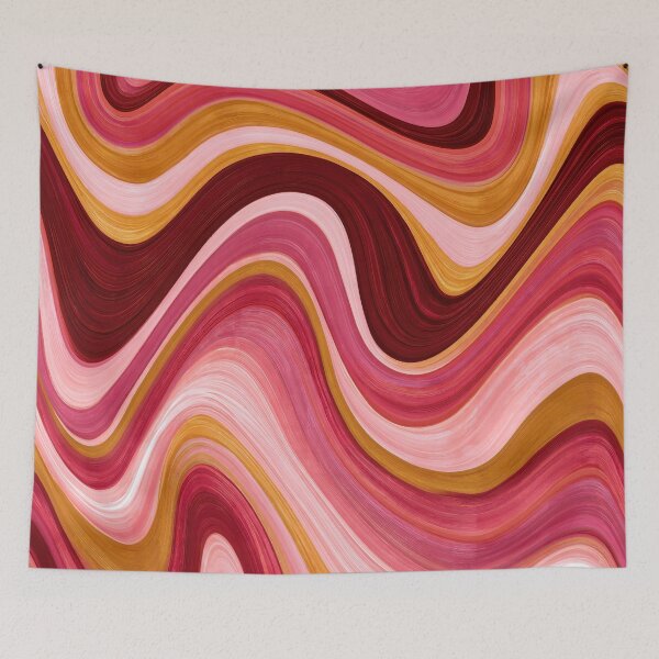 Item preview, Hot Pink, Burgundy & Orange Groovy 70s Waves designed and sold by AlfiB.