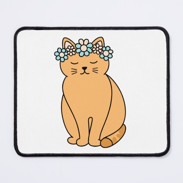 Item preview, Cute Orange Cat with Flower Crown – Kawaii Floral Cat Lover Design designed and sold by Ikochane.