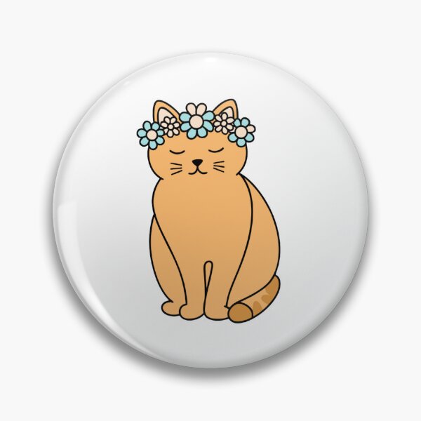Item preview, Cute Orange Cat with Flower Crown – Kawaii Floral Cat Lover Design designed and sold by Ikochane.