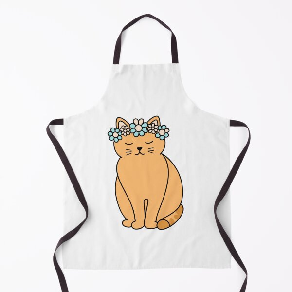Item preview, Cute Orange Cat with Flower Crown – Kawaii Floral Cat Lover Design designed and sold by Ikochane.