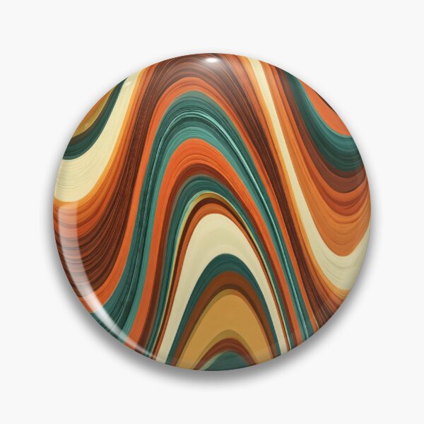 Item preview, Burnt Orange & Cream Psychedelic 70s Waves designed and sold by AlfiB.