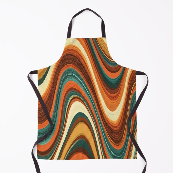 Item preview, Burnt Orange & Cream Psychedelic 70s Waves designed and sold by AlfiB.