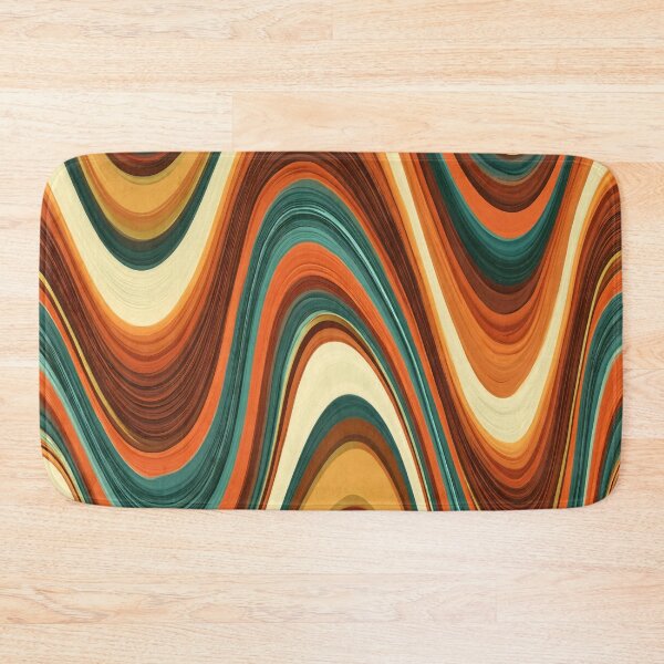 Item preview, Burnt Orange & Cream Psychedelic 70s Waves designed and sold by AlfiB.