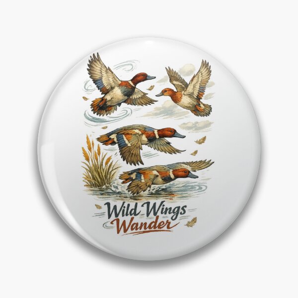 Item preview, Wild Wings Wander Flying Ducks Waterfowl Migration Nature Art Design designed and sold by inkoutninja.