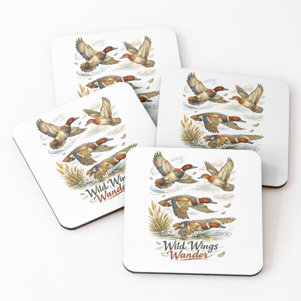 Item preview, Wild Wings Wander Flying Ducks Waterfowl Migration Nature Art Design designed and sold by inkoutninja.
