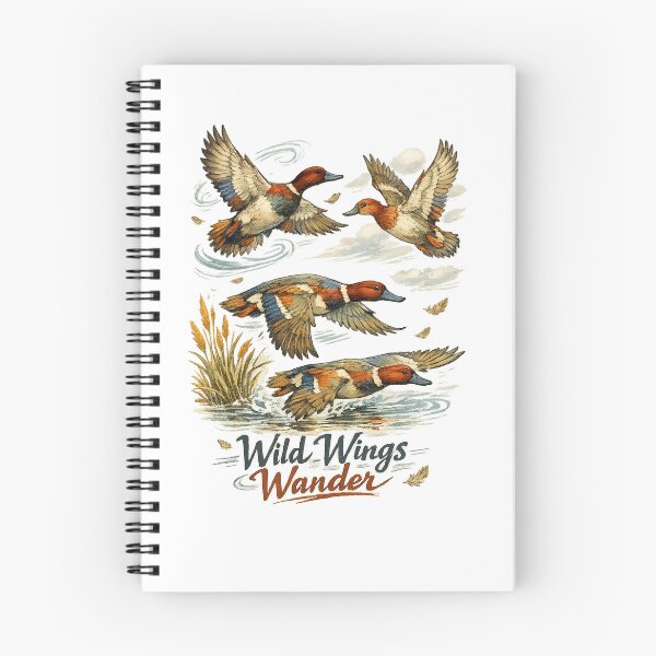 Item preview, Wild Wings Wander Flying Ducks Waterfowl Migration Nature Art Design designed and sold by inkoutninja.