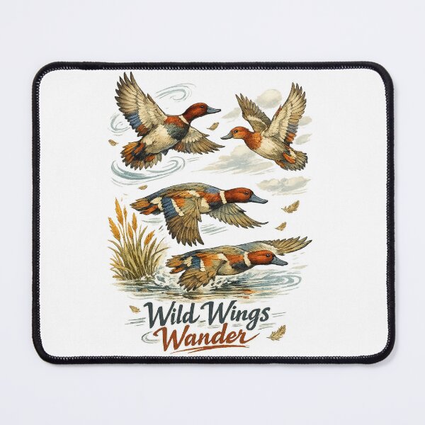 Item preview, Wild Wings Wander Flying Ducks Waterfowl Migration Nature Art Design designed and sold by inkoutninja.