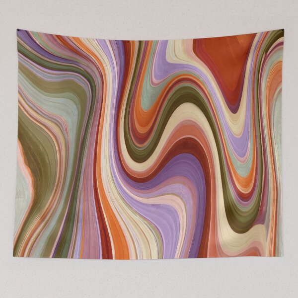 Item preview, Lavender, Olive & Rust Retro Psychedelic Waves designed and sold by AlfiB.