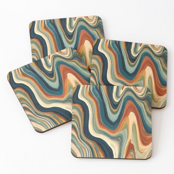 Item preview, Deep Teal, Rust & Cream Groovy Marble Waves designed and sold by AlfiB.