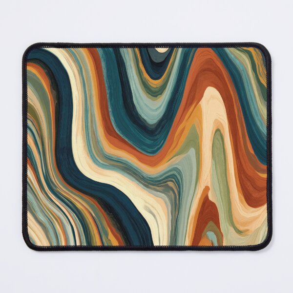 Item preview, Deep Teal, Rust & Cream Groovy Marble Waves designed and sold by AlfiB.