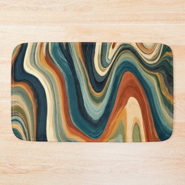 Item preview, Deep Teal, Rust & Cream Groovy Marble Waves designed and sold by AlfiB.