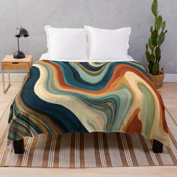 Item preview, Deep Teal, Rust & Cream Groovy Marble Waves designed and sold by AlfiB.