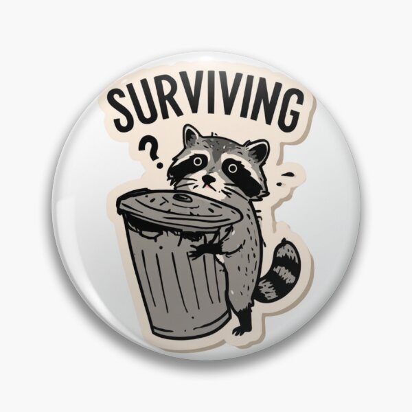 Item preview, Raccoon Surviving Trash Can Funny Meme designed and sold by NicolasGlowArt.