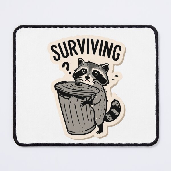 Item preview, Raccoon Surviving Trash Can Funny Meme designed and sold by NicolasGlowArt.