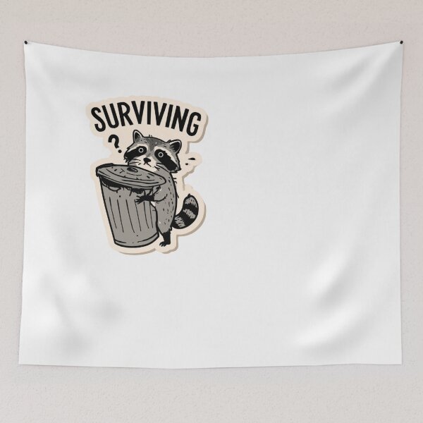 Item preview, Raccoon Surviving Trash Can Funny Meme designed and sold by NicolasGlowArt.