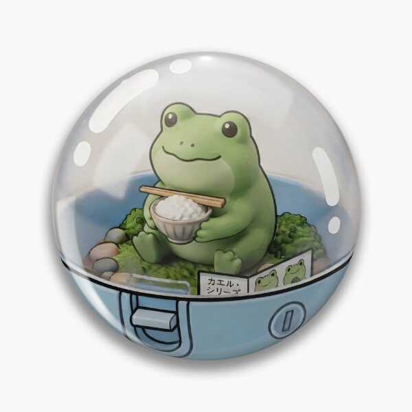 Item preview, Cute Frog Eating Rice in a Capsule Kawaii Japanese Capsule Art-#serie1 designed and sold by JeanChiale.