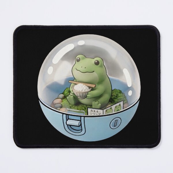 Item preview, Cute Frog Eating Rice in a Capsule Kawaii Japanese Capsule Art-#serie1 designed and sold by JeanChiale.