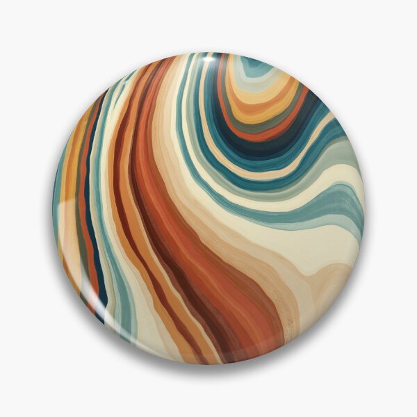Item preview, Teal, Terracotta & Cream Retro Psychedelic Waves designed and sold by AlfiB.