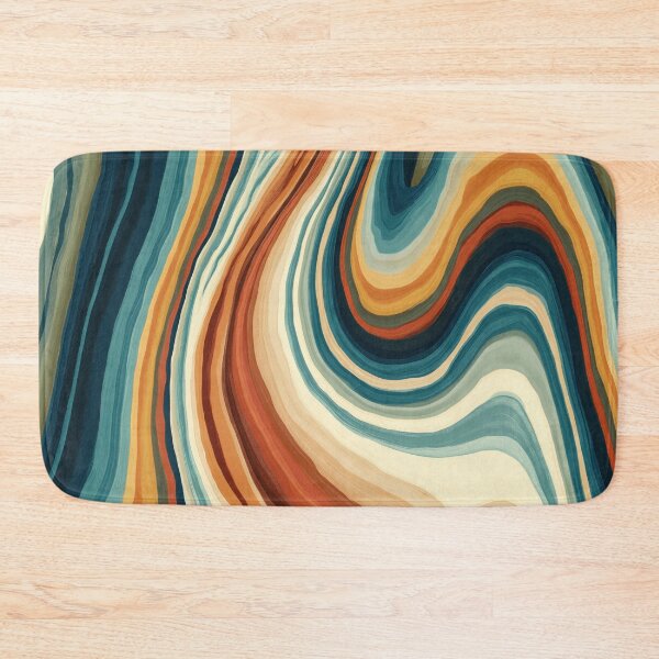 Item preview, Teal, Terracotta & Cream Retro Psychedelic Waves designed and sold by AlfiB.