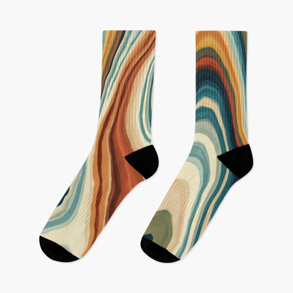 Item preview, Teal, Terracotta & Cream Retro Psychedelic Waves designed and sold by AlfiB.