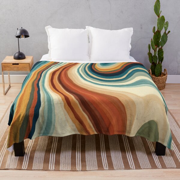 Item preview, Teal, Terracotta & Cream Retro Psychedelic Waves designed and sold by AlfiB.