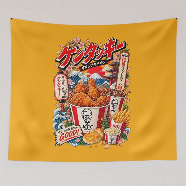 Item preview, Japanese Retro Fried Chicken Food Art designed and sold by ElizBurkes.