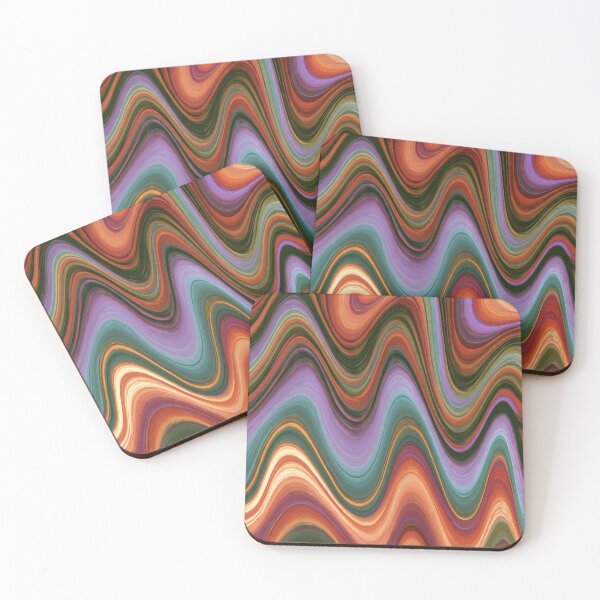 Item preview, Teal, Coral & Lavender Psychedelic Groovy Waves designed and sold by AlfiB.