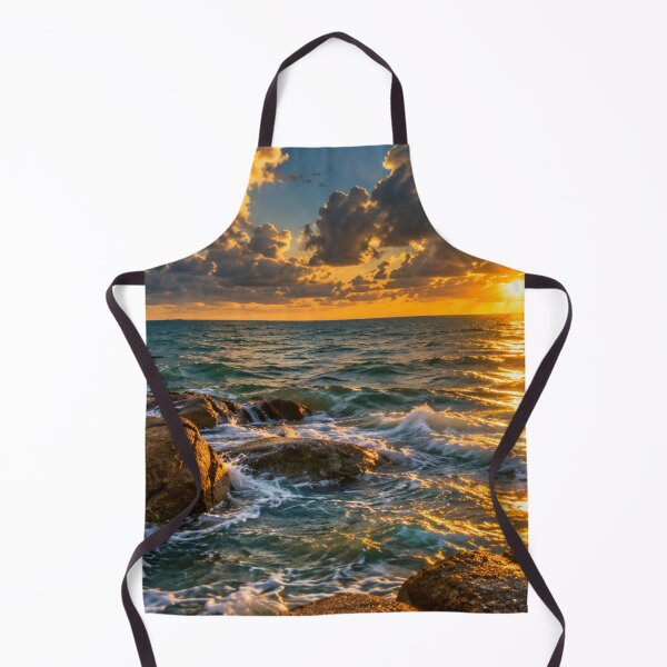 Item preview, Golden Ocean Sunset with Rocky Shore designed and sold by Wild Bloom Paws.