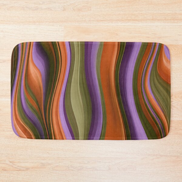 Item preview, Purple, Olive Green & Orange Retro Wavy Stripes designed and sold by AlfiB.