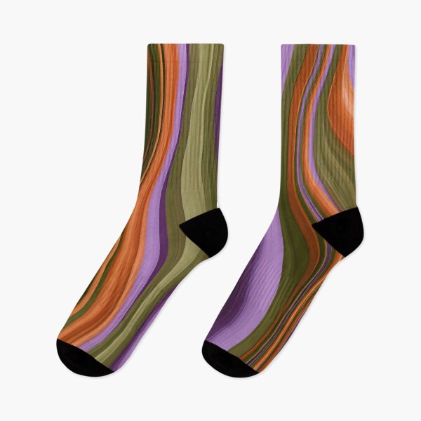 Item preview, Purple, Olive Green & Orange Retro Wavy Stripes designed and sold by AlfiB.