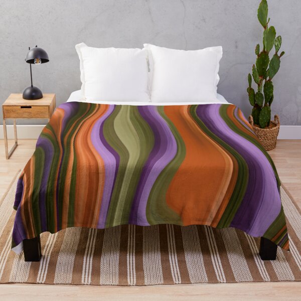 Item preview, Purple, Olive Green & Orange Retro Wavy Stripes designed and sold by AlfiB.