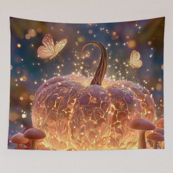 Item preview, Magical Glowing Carved Pumpkin Fairytale Autumn Butterflies designed and sold by LYAN-STORE.