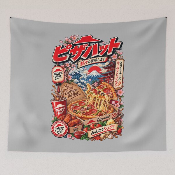 Item preview, Japanese Retro Pizza Food Art designed and sold by ElizBurkes.