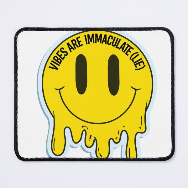 Item preview, Ironic Melting Smiley Face Vibes Immaculate Lie designed and sold by NicolasGlowArt.