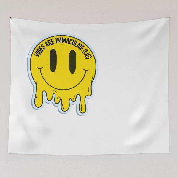 Item preview, Ironic Melting Smiley Face Vibes Immaculate Lie designed and sold by NicolasGlowArt.