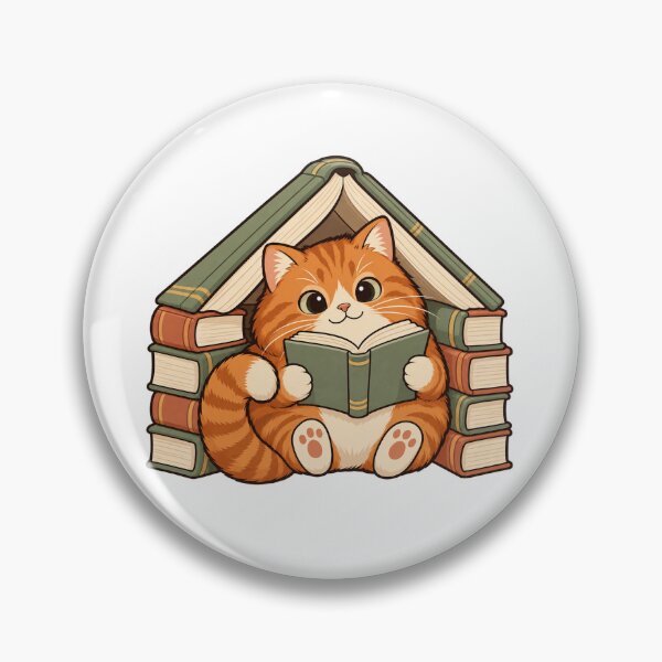 Item preview, Cozy Orange Cat Reading in a Book Fort designed and sold by Glottopia.