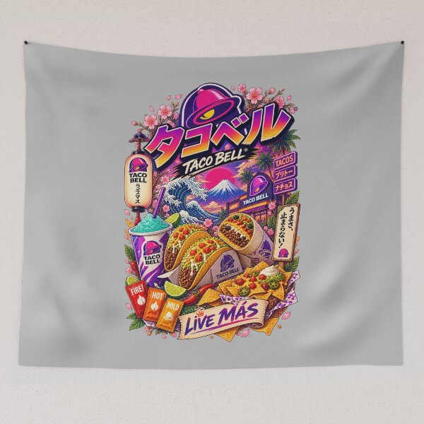 Item preview, Japanese Retro Tacos Mexican Food Art designed and sold by ElizBurkes.